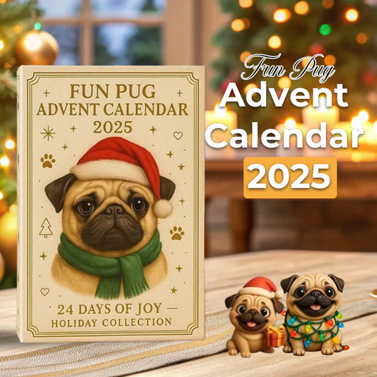 🐾🎄 Divertente calendario dell'Avvento Pug 2025