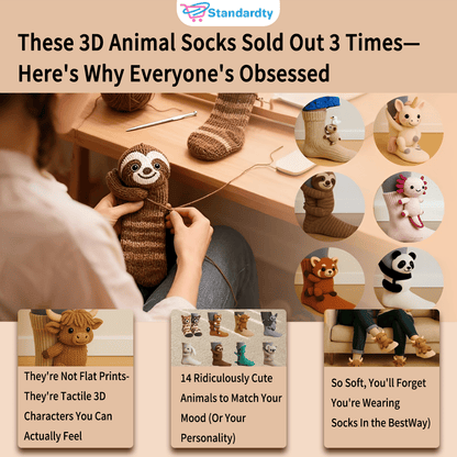 Cozy 3D Knit Animal Socks, Cute & Comfy for You or a Lovely Gift 💝