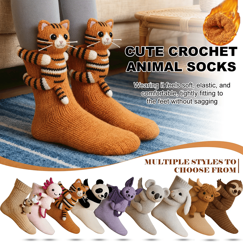 Cozy 3D Knit Animal Socks, Cute & Comfy for You or a Lovely Gift 💝